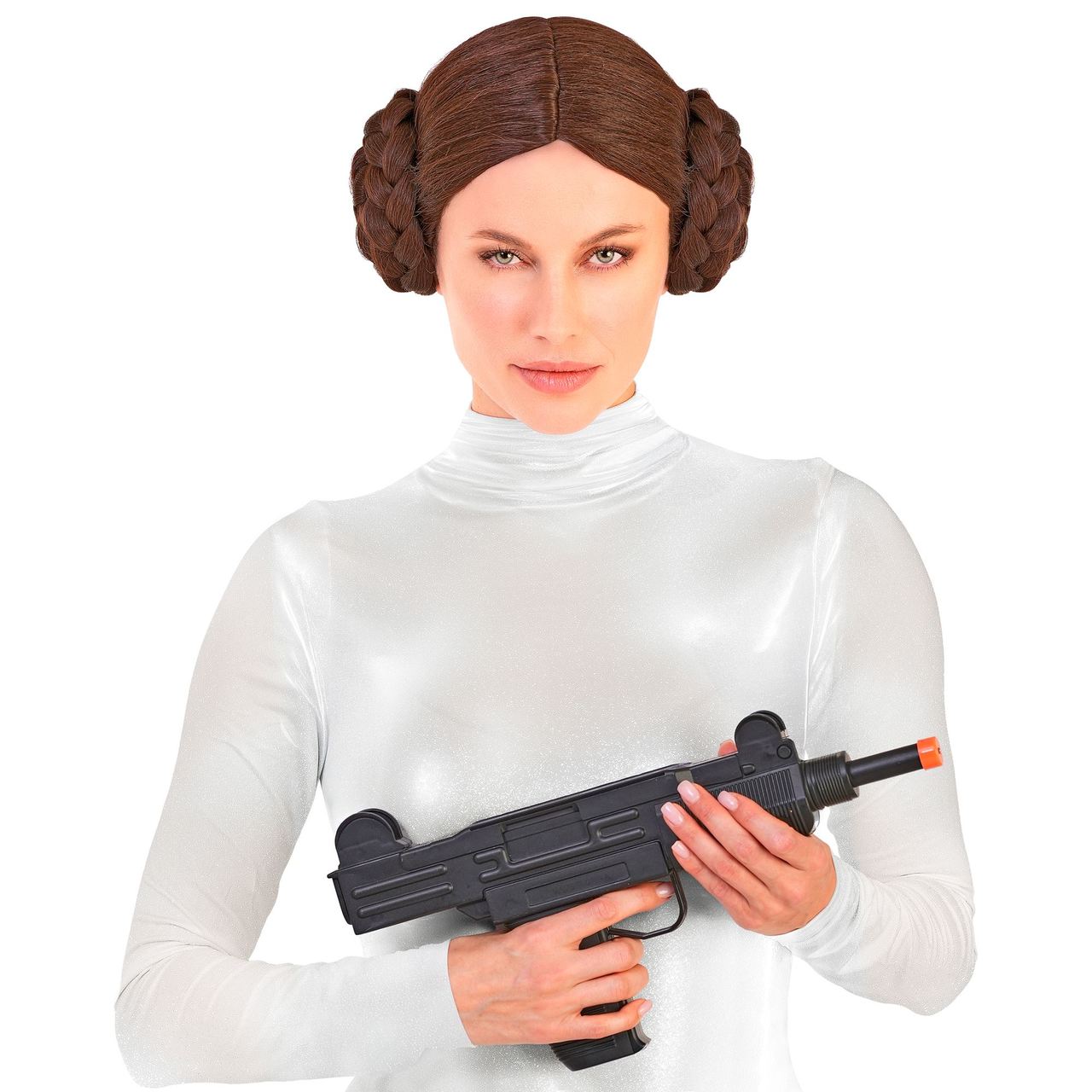 Braune Prinzessin-Leia-Perücke