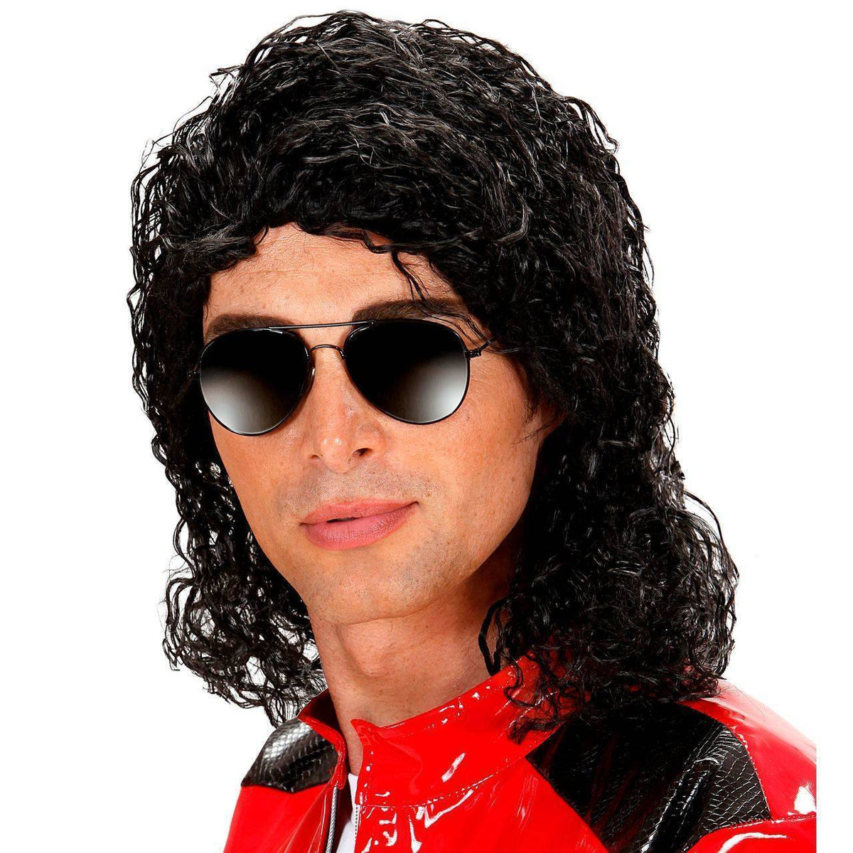 Schwarze Lockenperücke Michael