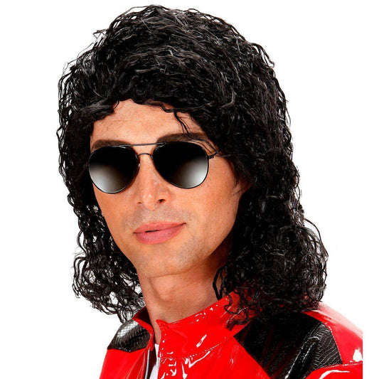 Schwarze Lockenperücke Michael