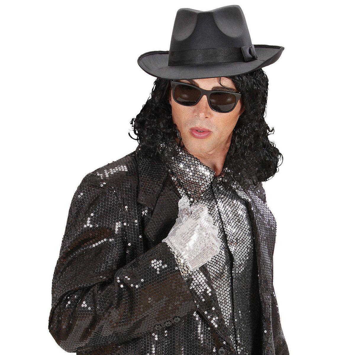 Schwarze Lockenperücke Michael