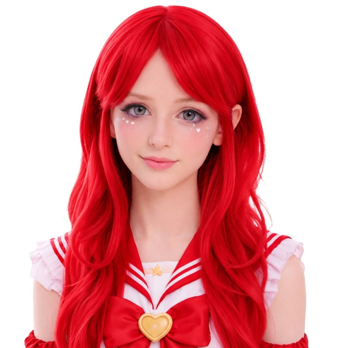 Lange rote Cosplay-Perücke