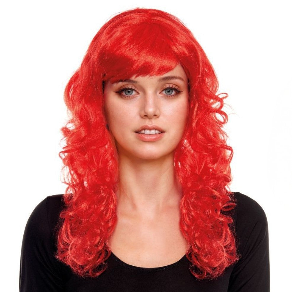 Rote Locken-Perücke