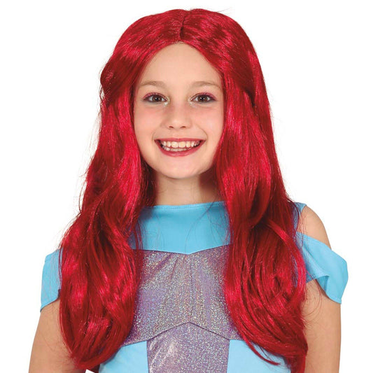 Rote Meerjungfrauen-Perücke für Kinder
