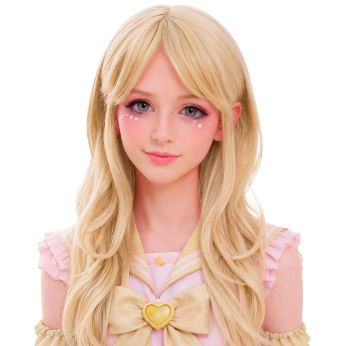 Lange blonde Cosplay-Perücke