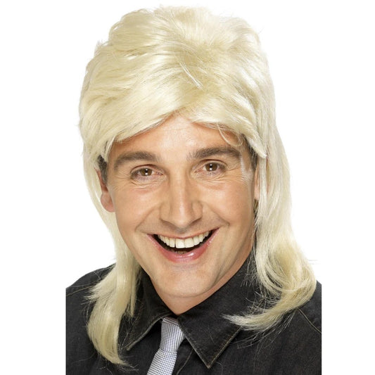 Blonde Mullet Perücke der 80er Jahre