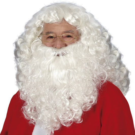 Klassische Weihnachtsmann-Perücke mit Bart