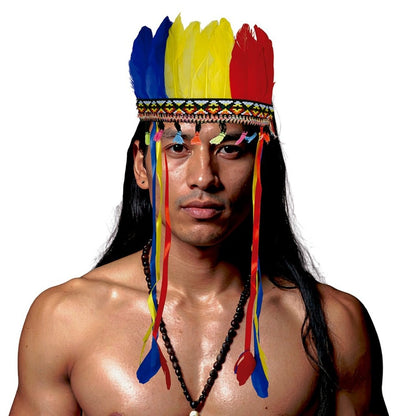 Indio-Federschmuck in bunten Farben