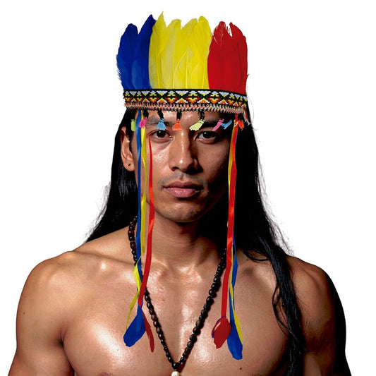 Indio-Federschmuck in bunten Farben