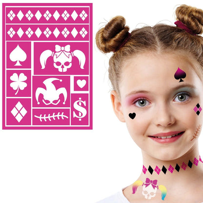 Harley Quinn Schminkschablone für Kinder