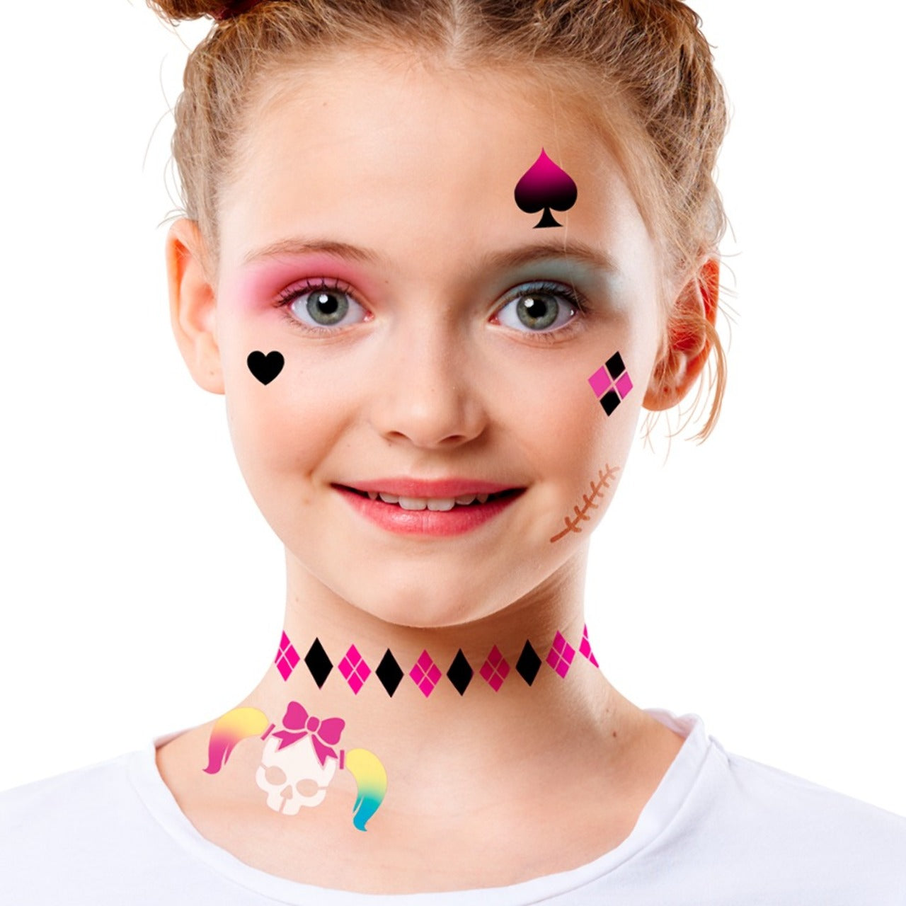 Harley Quinn Schminkschablone für Kinder