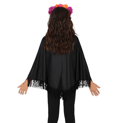 Catrina Totenkopf Poncho für Kinder