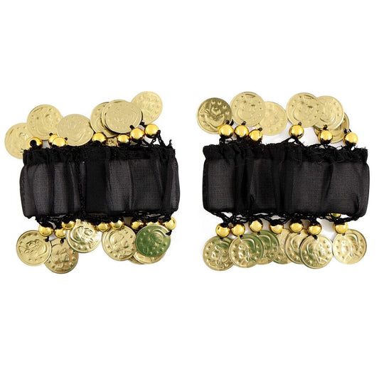Schwarze Zigeunerin-Armbänder mit Münzen