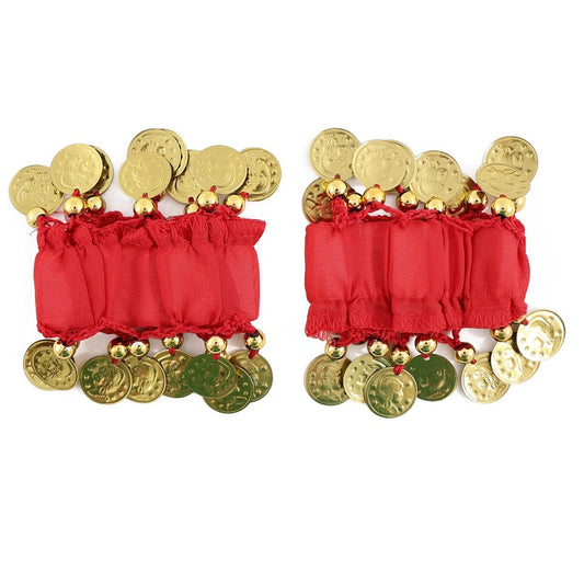 Rote Zigeunerin-Armbänder mit Münzen