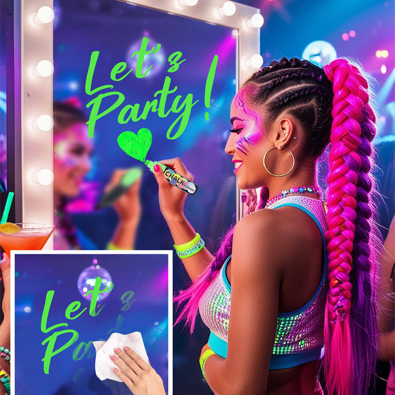 Grüne Flüssigkreide-Marker