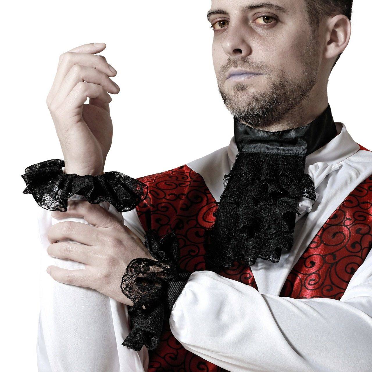 Schwarzes Rüschen- und Ärmelset Eco