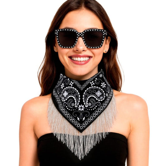 Schwarzes Disco-Cowgirl-Set