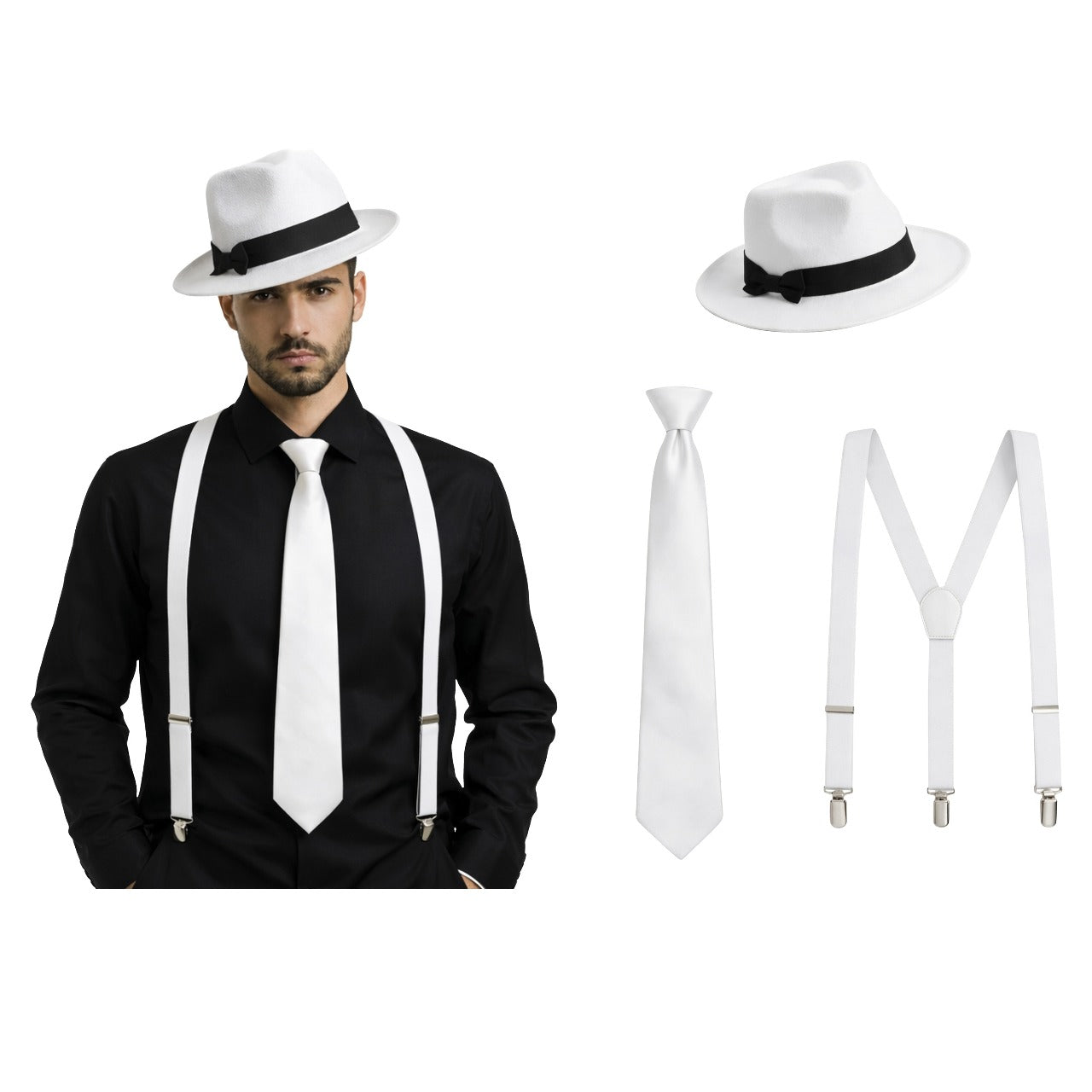 Weißes Gangster-Set