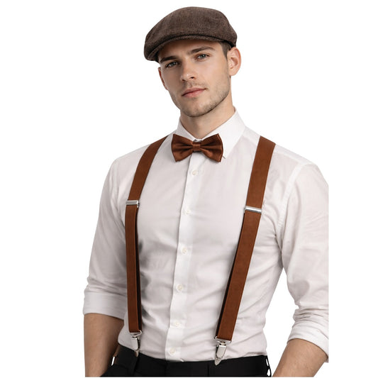 Braunes englisches Peaky-Gangster-Set
