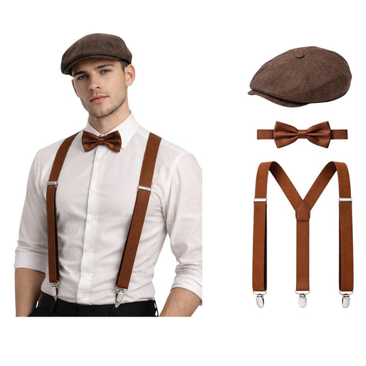 Braunes englisches Peaky-Gangster-Set