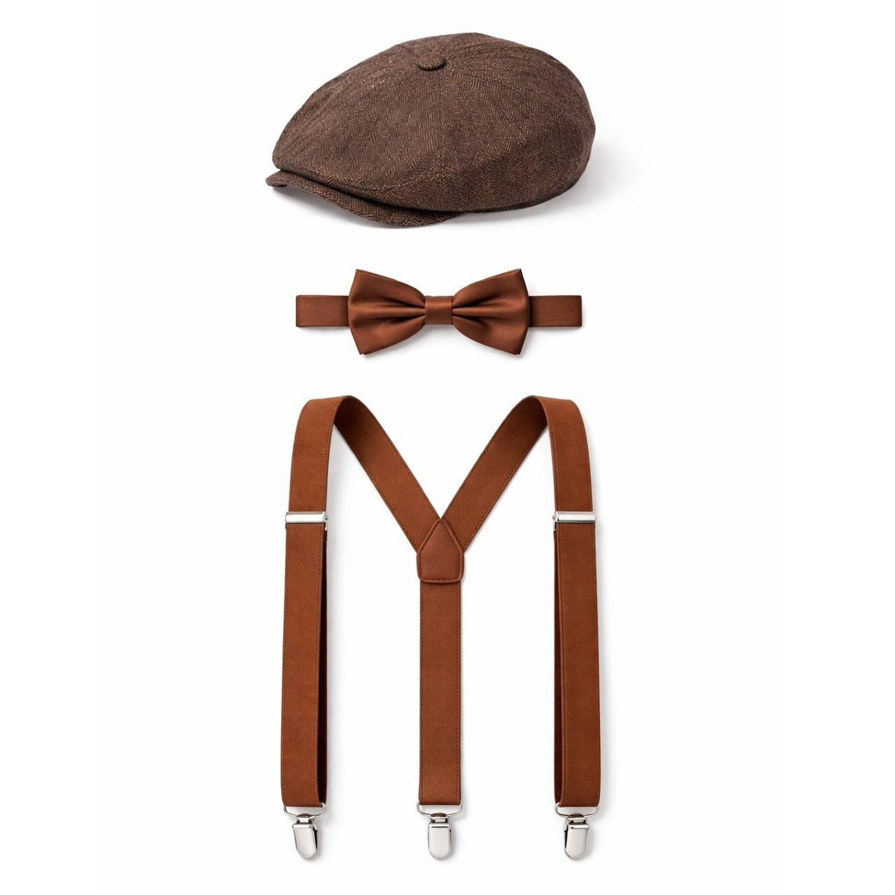 Braunes englisches Peaky-Gangster-Set