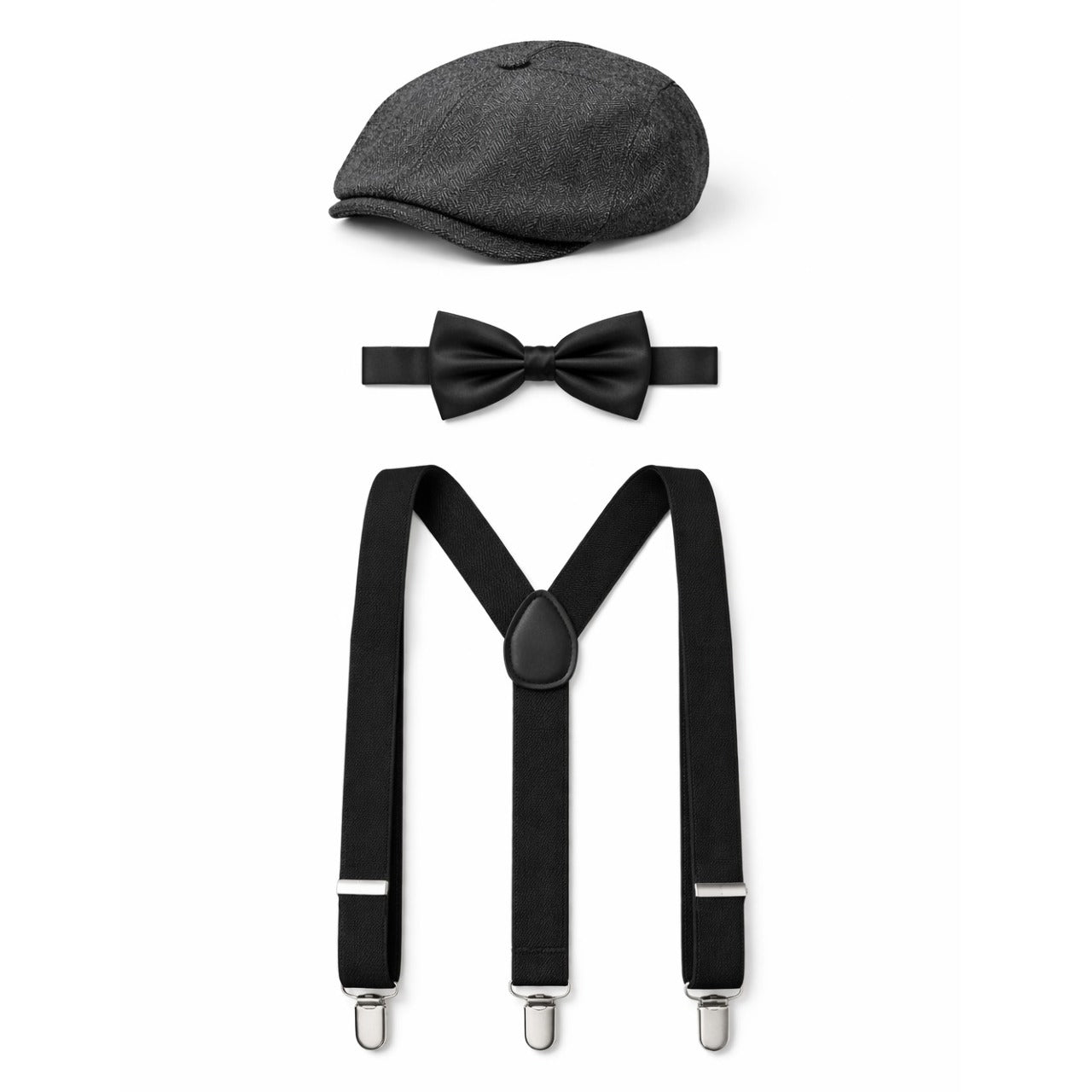 Schwarzes Peaky-Gangster-Set