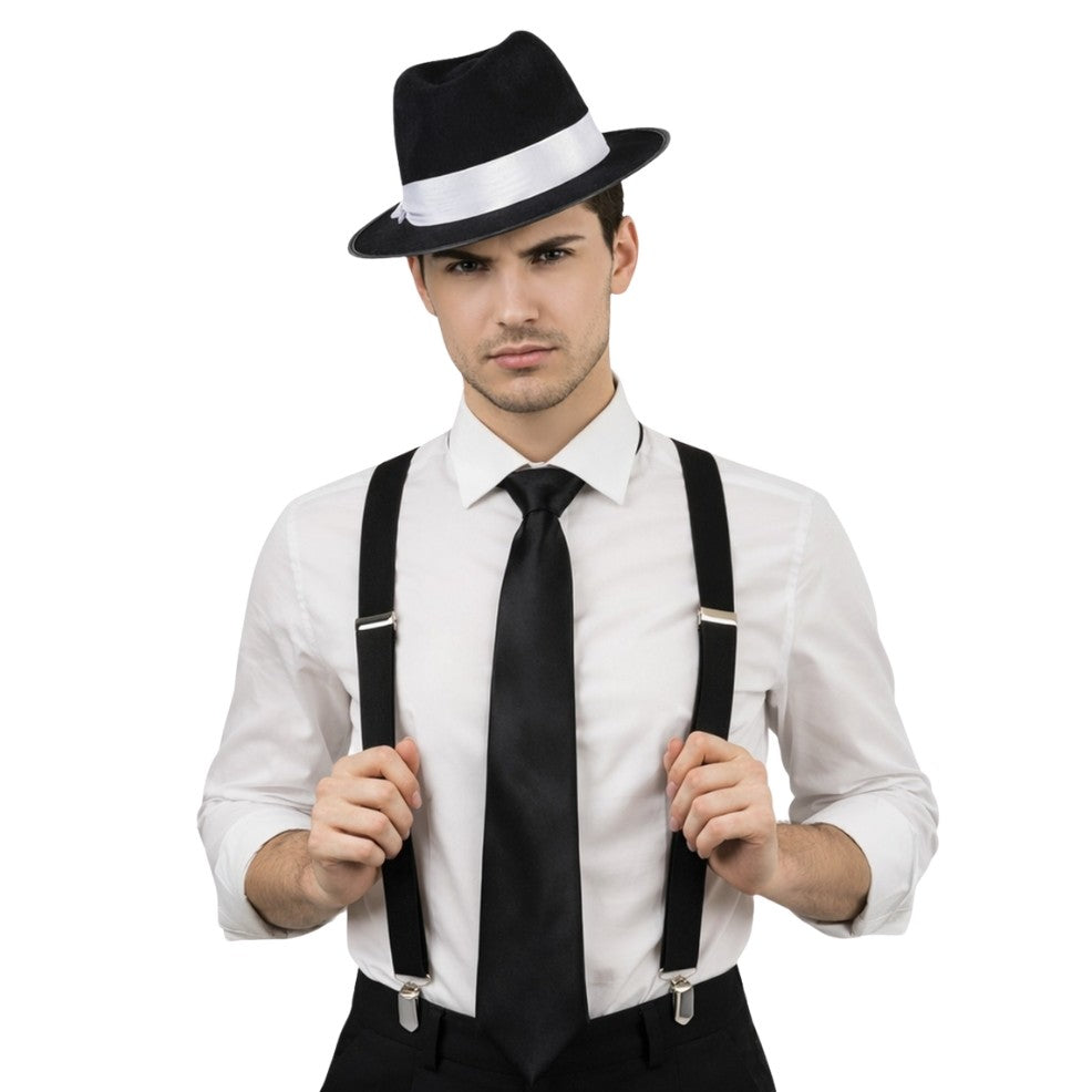 Schwarzes Gangster-Set
