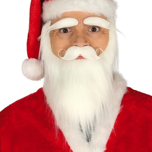 Weißer Weihnachtsmann-Bart-Set