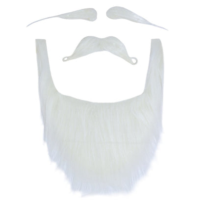 Weißer Weihnachtsmann-Bart-Set