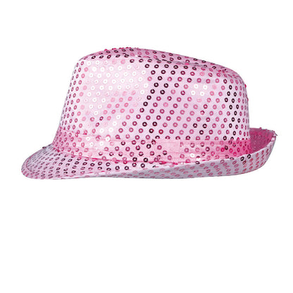 Rosa Gangster-Hut mit Pailletten