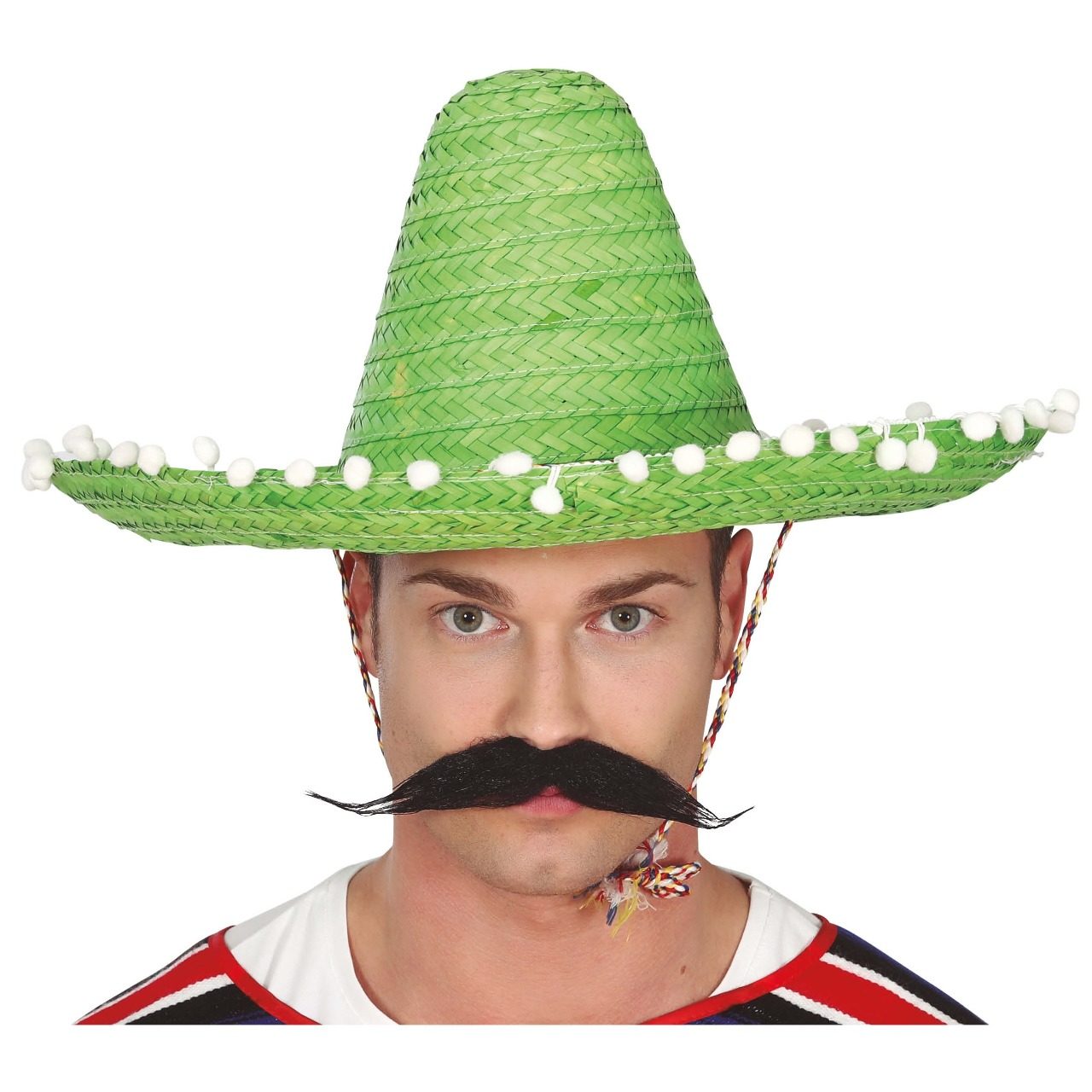 Grüner Mexikanischer Sombrero mit Bommeln