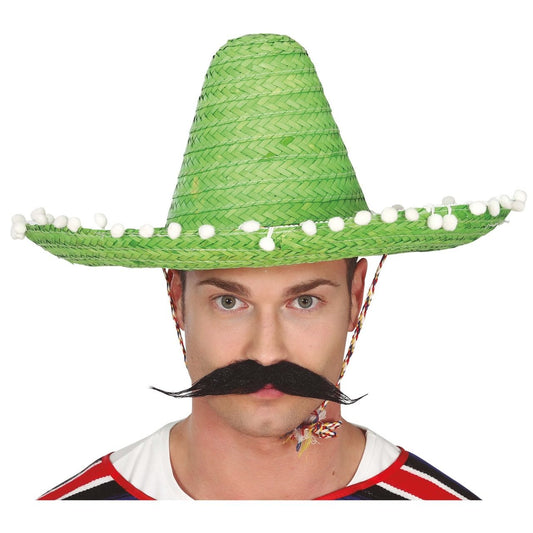 Grüner Mexikanischer Sombrero mit Bommeln