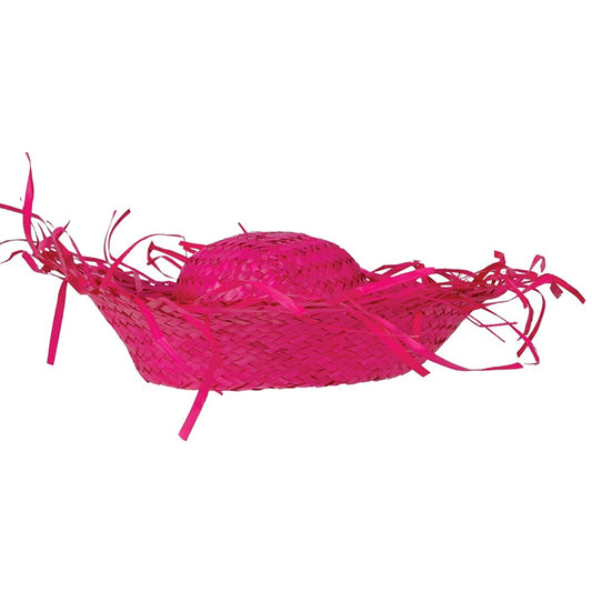 Fuchsia-Strohhut