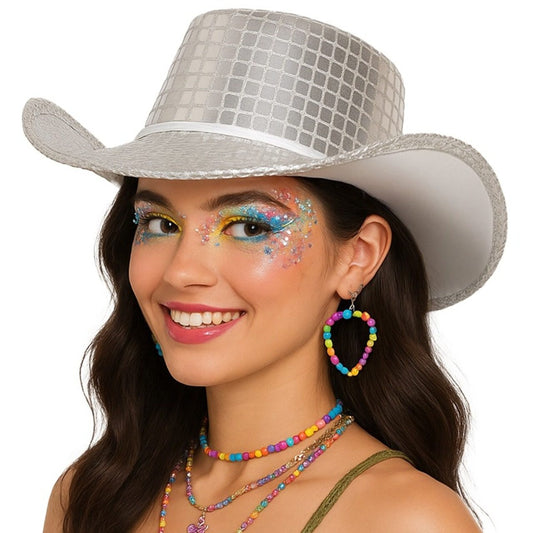 Silberner Cowgirl-Hut