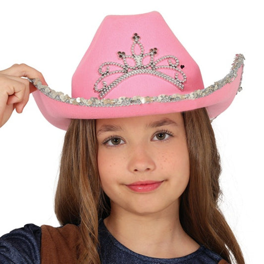 Rosa Cowgirl-Hut  Krone für Kinder