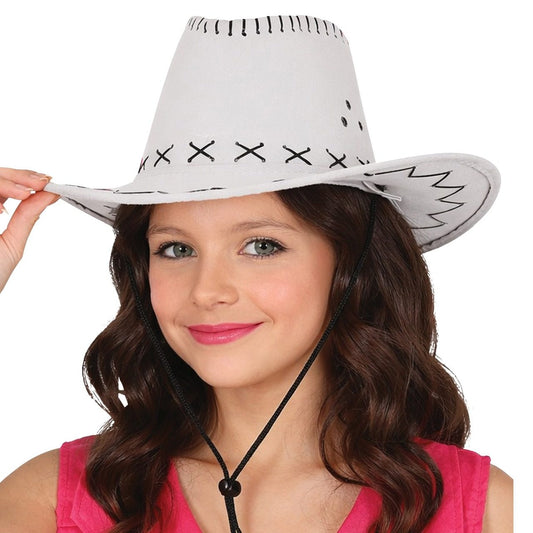 Weißer Cowboy-Cowboyhut für Kinder