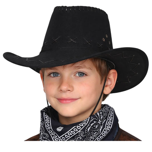 Schwarzer Cowboyhut für Kinder