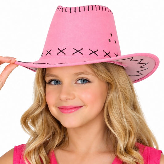 Rosa Cowboyhut für Kinder