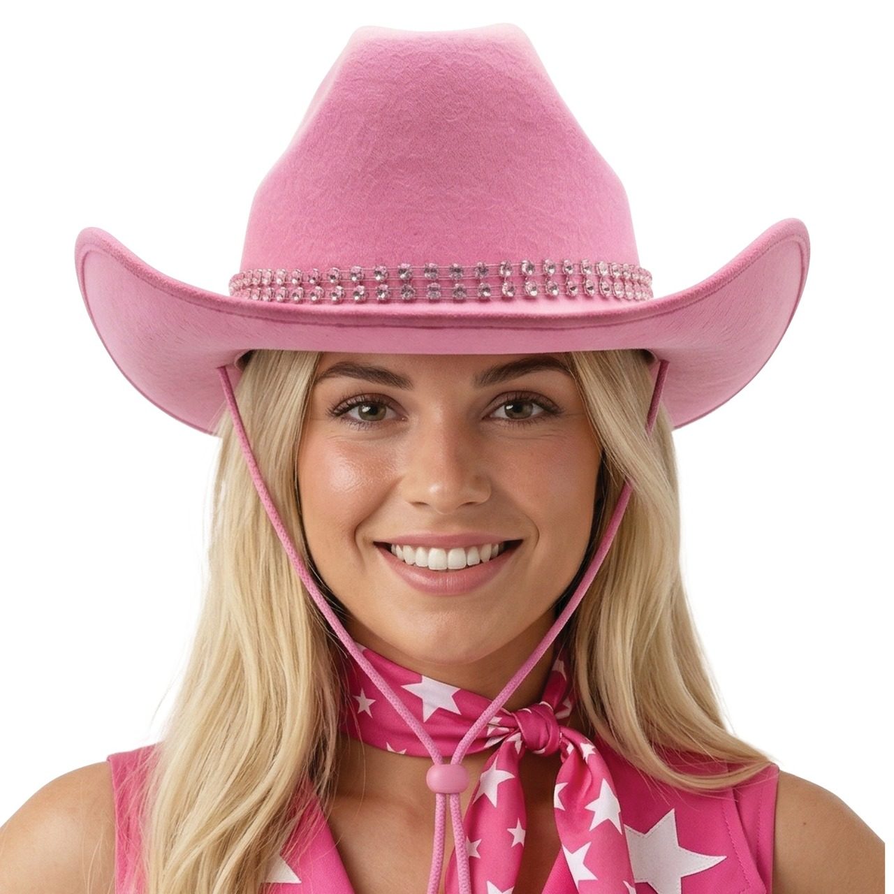 Rosa Cowboyhut mit Strass