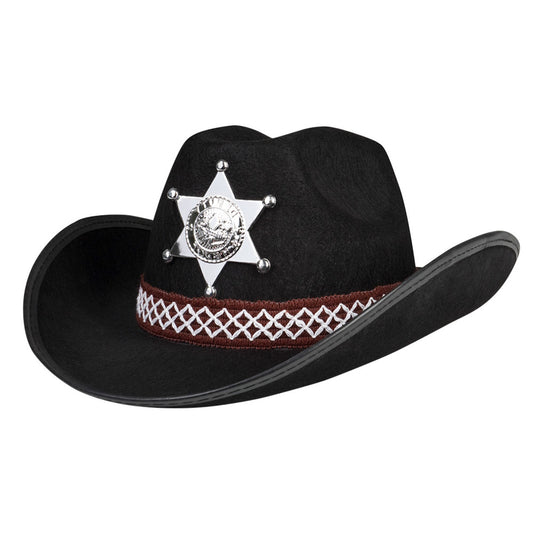 Cowboyhut-Sheriff schwarz für Kinder