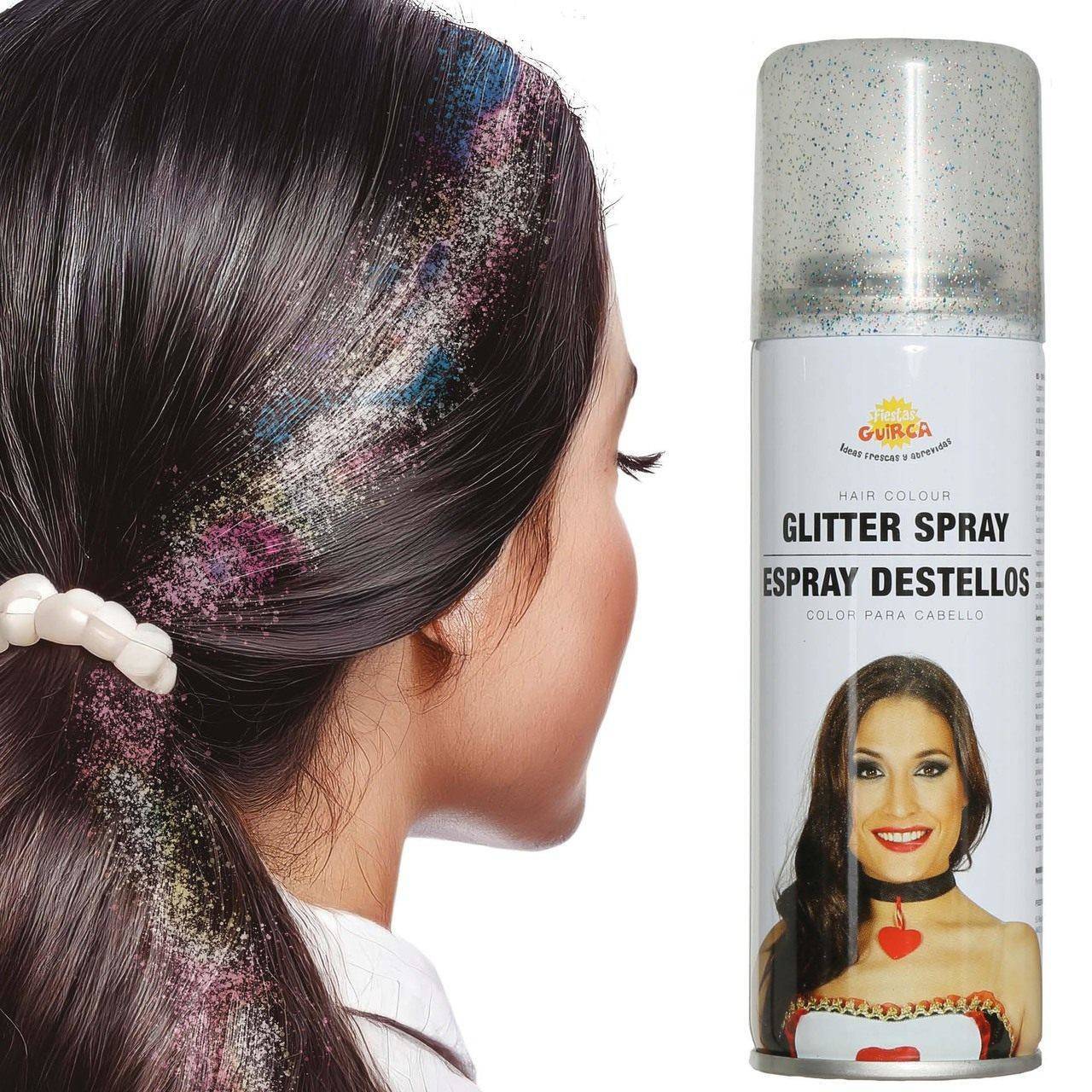 Mehrfarbiges Glitzer-Haarspray