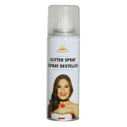 Silbernes Glitzer-Haarspray