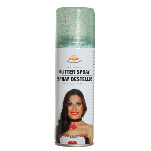 Grünes Glitzer-Haarspray