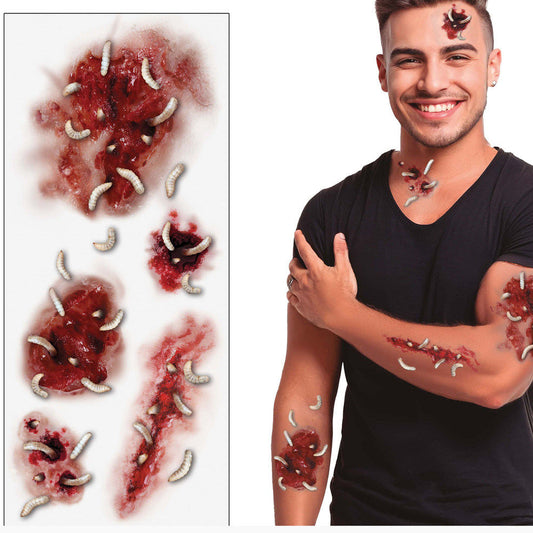Wunden mit Würmern Tattoos