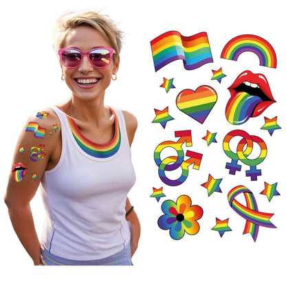 Bunte Regenbogen-Tattoos Pride