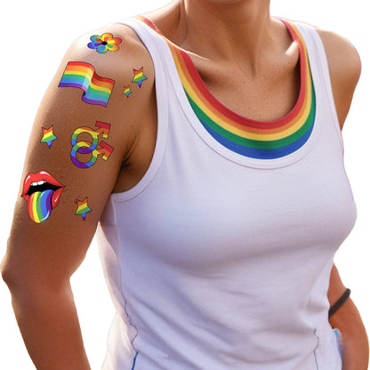 Bunte Regenbogen-Tattoos Pride