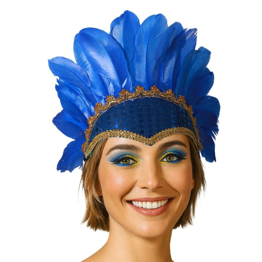 Federhaarschmuck Blau Eco