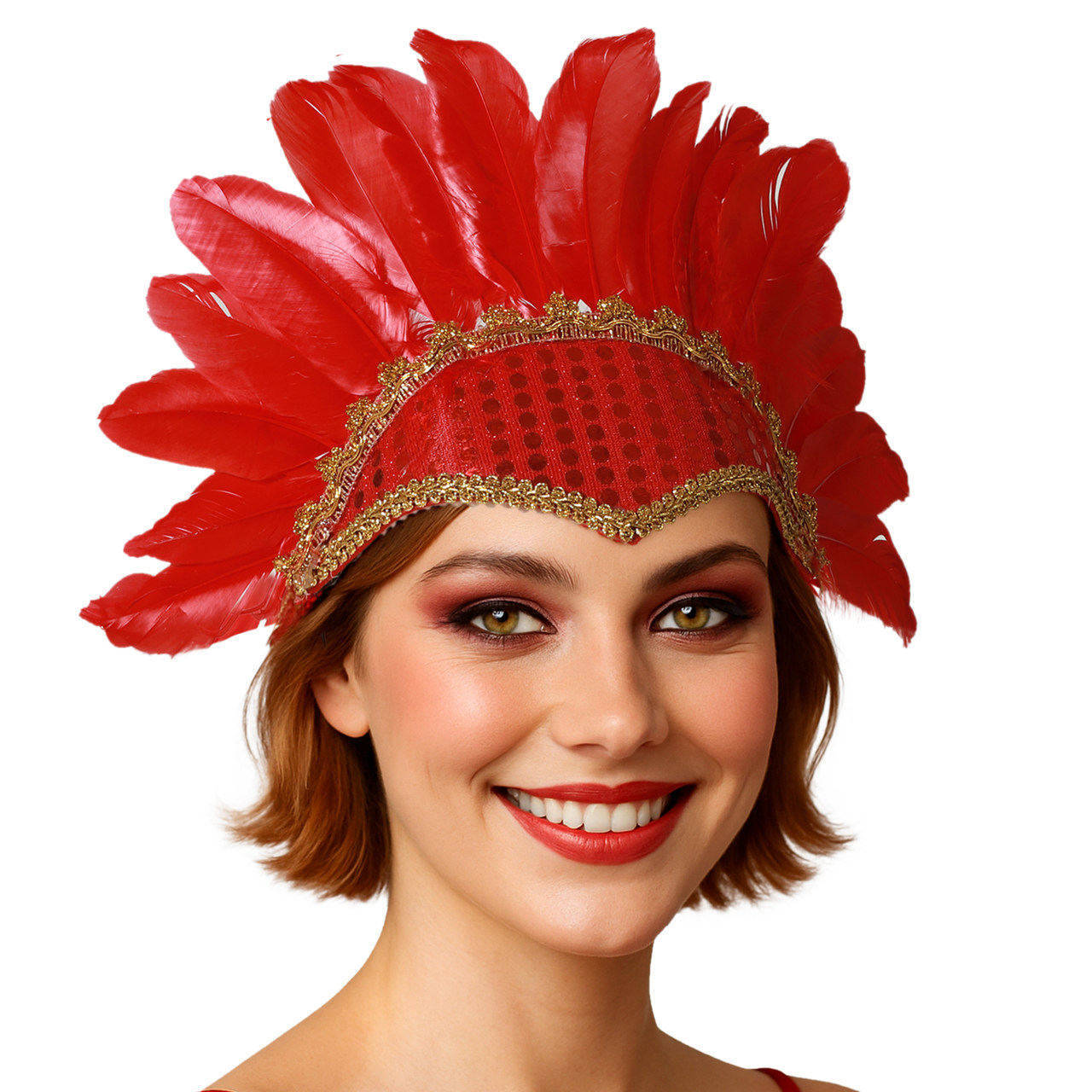 Federhaarschmuck Rot Eco
