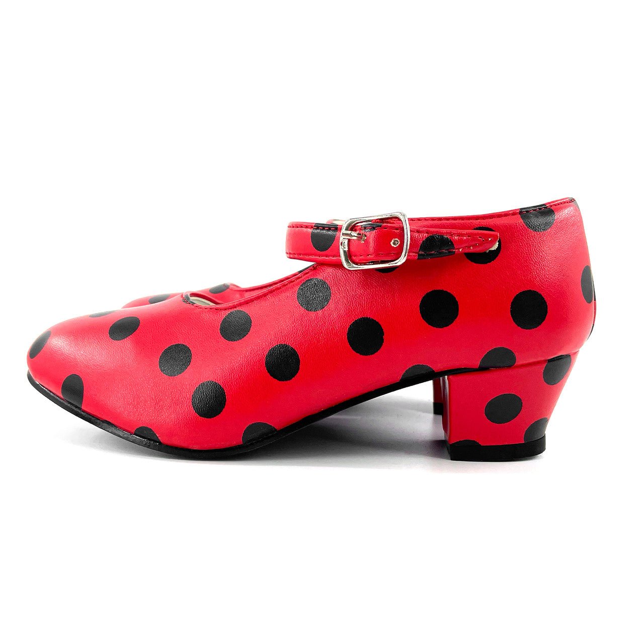 Rote und schwarze Flamenco-Schuhe für Kinder