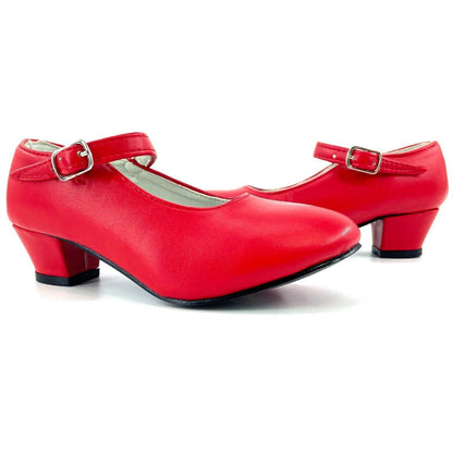 Schlichte rote Flamenco-Schuhe für Kinder