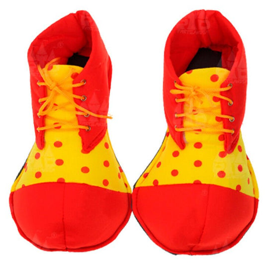 Rote gepunktete Clownschuhe